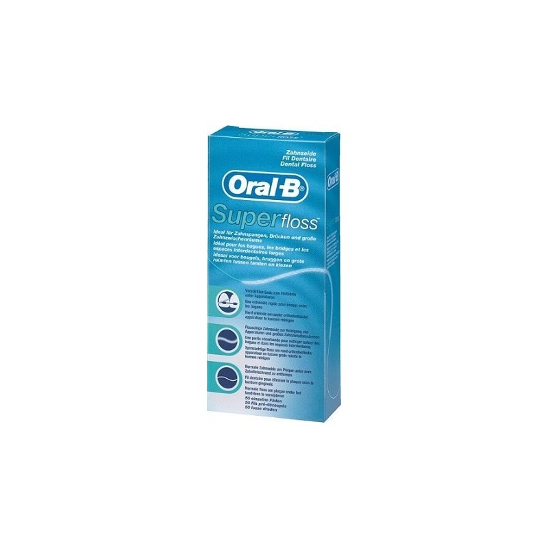 ORAL-B Super floss οδοντικό νήμα 50κομμένα κομμάτια νήματος