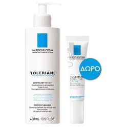 LA ROCHE-POSAY Toleriane γαλάκτωμα καθαρισμού 400ml & ΔΩΡΟ Toleriane sensitive cream 15ml