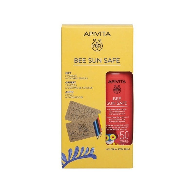 APIVITA Bee sun safe PROMO Kids spray SPF50 200ml & ΔΩΡΟ 2 ΠΑΖΛ & ΞΥΛΟΜΠΟΓΙΕΣ