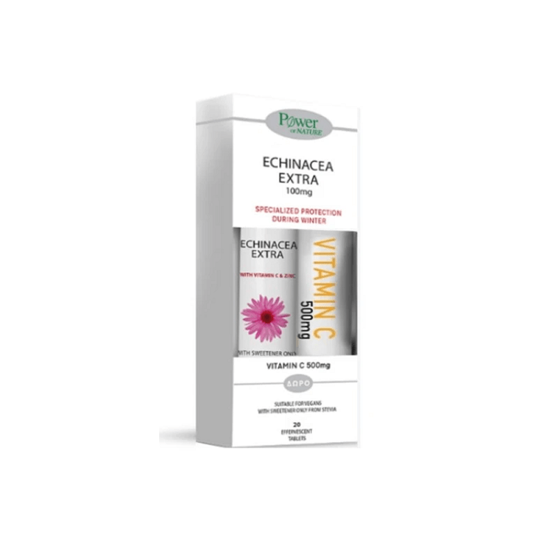 POWER OF NATURE 1 1 ΔΩΡΟ Echinacea 20 αναβρ. δισκία & Δώρο Vitamin C 500mg