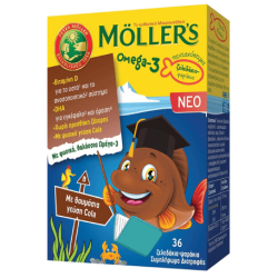 MOLLER'S Omega-3 ζελεδάκια με γεύση cola 36 ζελεδάκια ψαράκια