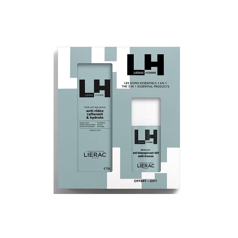 LIERAC Homme Anti-Aging Fluid Πρόσωπο-Μάτια 50ml & ΔΩΡΟ Αποσμητικό 48H 50ml