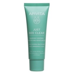 APIVITA Just Bee Clear Κρέμα Κατά Των Ατελειών - Ενυδάτωση & Ματ Αποτέλεσμα 40ml