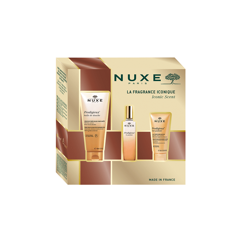 NUXE Set Prodigieux με 3 προϊόντα: Huile de douche 100ml, Lait parfume 30ml, Le parfum 30ml