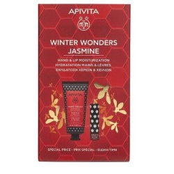 APIVITA Promo Winter wonders Jasmine Κρέμα χεριών 50ml & Lip care κάστανο με χρώμα 4.4g ΕΙΔΙΚΗ ΤΙΜΗ