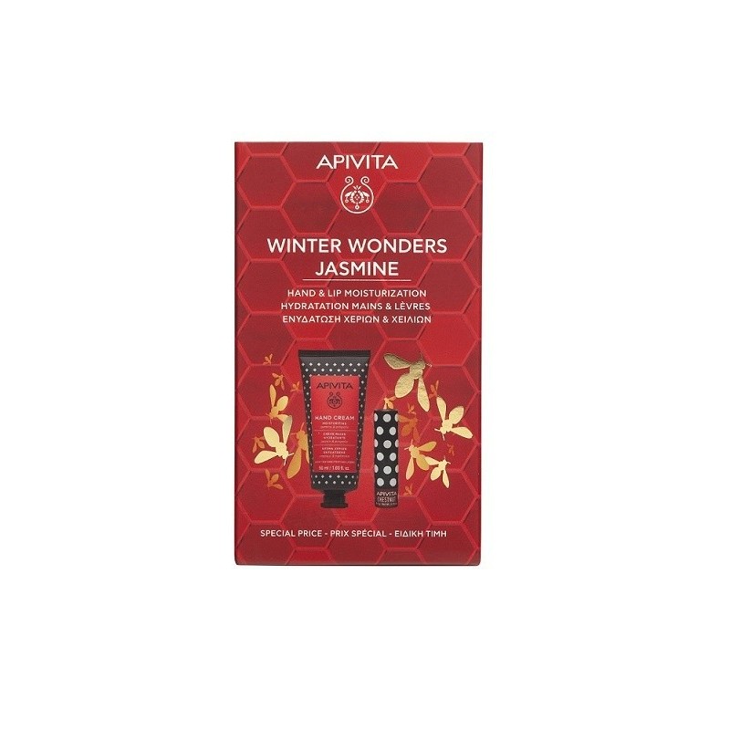 APIVITA Promo Winter wonders Jasmine Κρέμα χεριών 50ml & Lip care κάστανο με χρώμα 4.4g ΕΙΔΙΚΗ ΤΙΜΗ