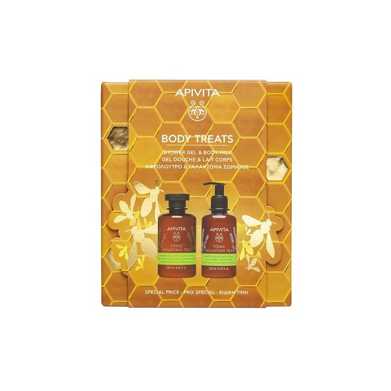 APIVITA Promo Body treats με Tonic mountain tea Αφρόλουτρο 250ml & Γαλάκτωμα 200ml ΕΙΔΙΚΗ ΤΙΜΗ