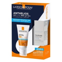 LA ROCHE-POSAY Anthelios uvmune 400 hydrating cream Spf50 50ml & ΔΩΡΟ Toleriane sensitive cream 15ml