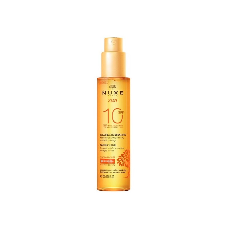 NUXE Sun tanning oil for face & body Spf10 150ml