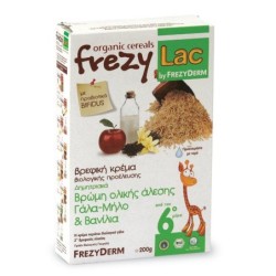 FREZYLAC Organic cereals βρώμη ολικής άλεσης με γάλα,μήλο & βανίλια 200gr