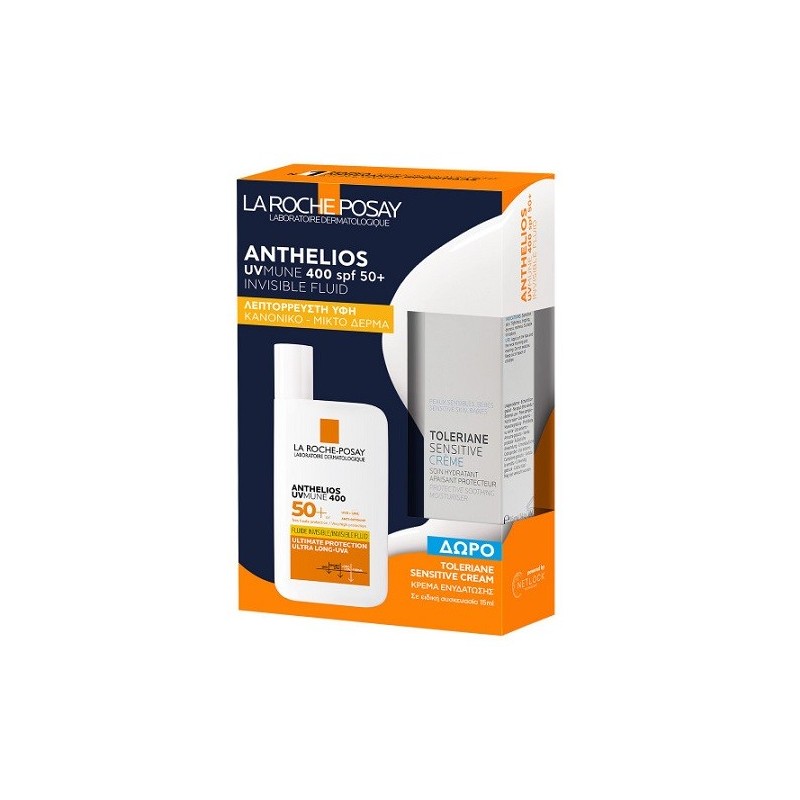 LA ROCHE-POSAY Anthelios uvmune 400 fluid Spf50 & ΔΩΡΟ Toleriane sensitive cream 15ml