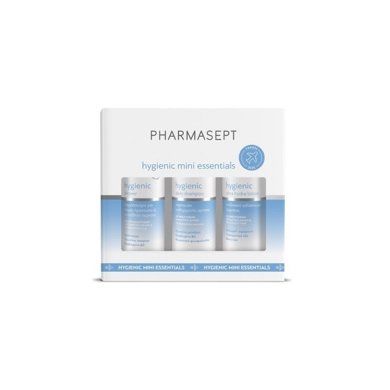 PHARMASEPT Hygienic Travel Kit με Κρέμα σώματος 80ml, Αφρόλουτρο 100ml & Σαμπουάν 100ml